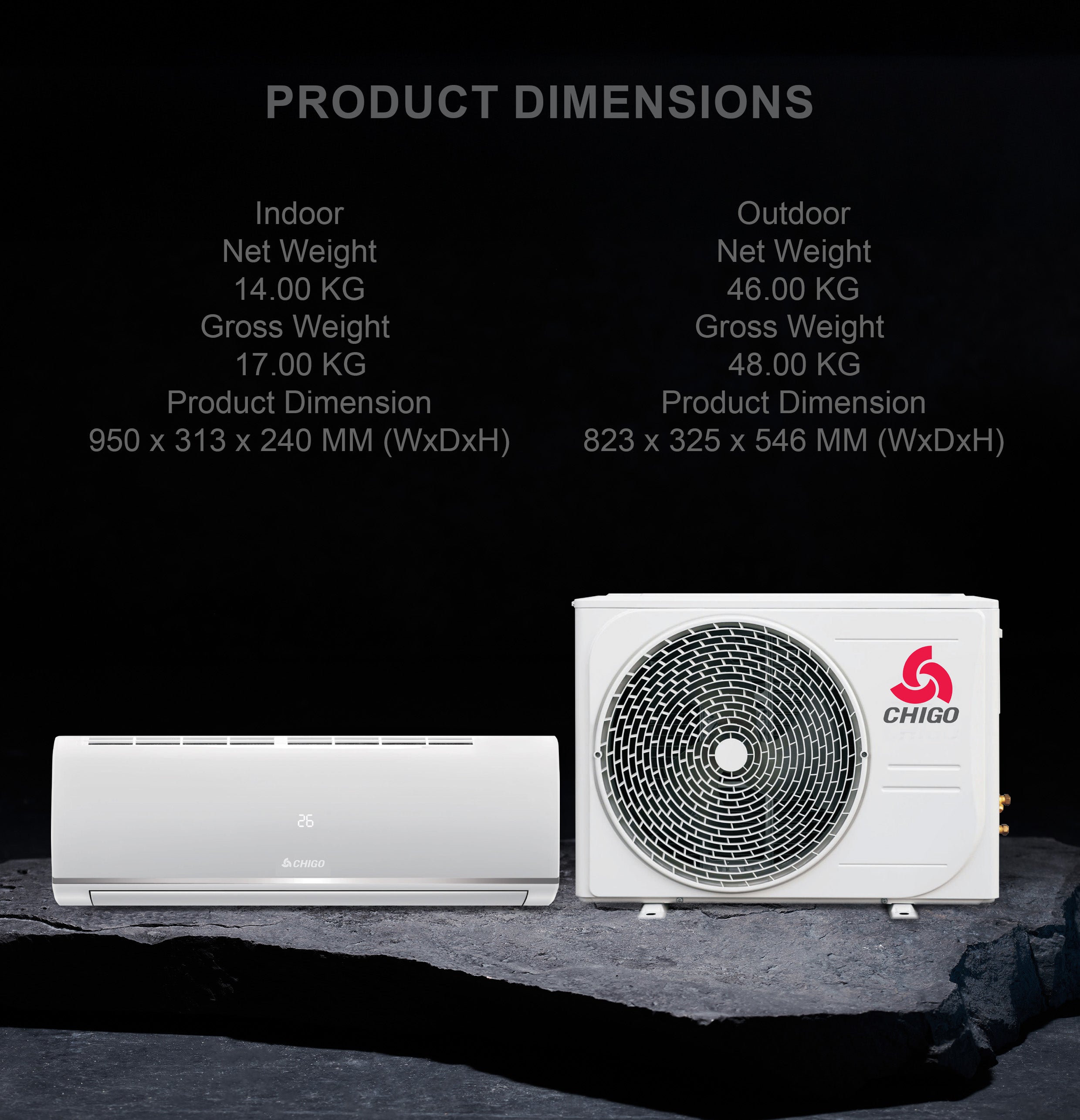 1.5 Ton Split Air Conditioner | 18000 BTU | T3 Climate | Low Noise | R410a Refrigerant | Auto Restart & 4-Way Airflow| Golden Fin | Rotary Compressor 1826 W 1826 W CSA18CO White