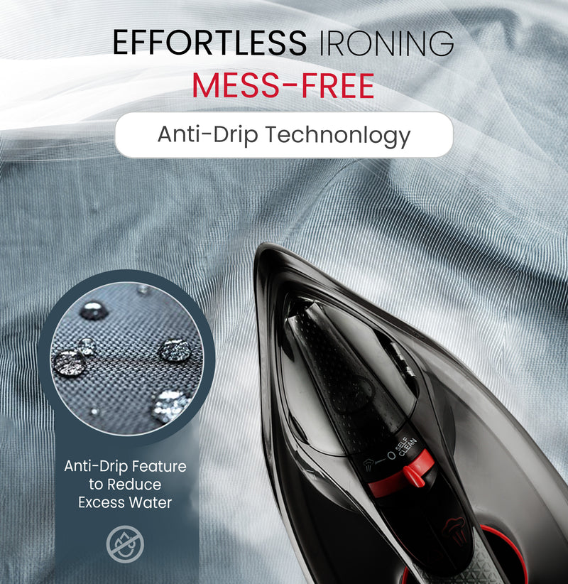 Nobel Steam Iron, Dry Ironing, Spray & Steam Function, Powerful Burst & Vertical Steam, Adjustable Control, 360° Swivel Cord Guard, Overheat Safety, Indicator Light, 300ml Water Tank NSI30 Black-10