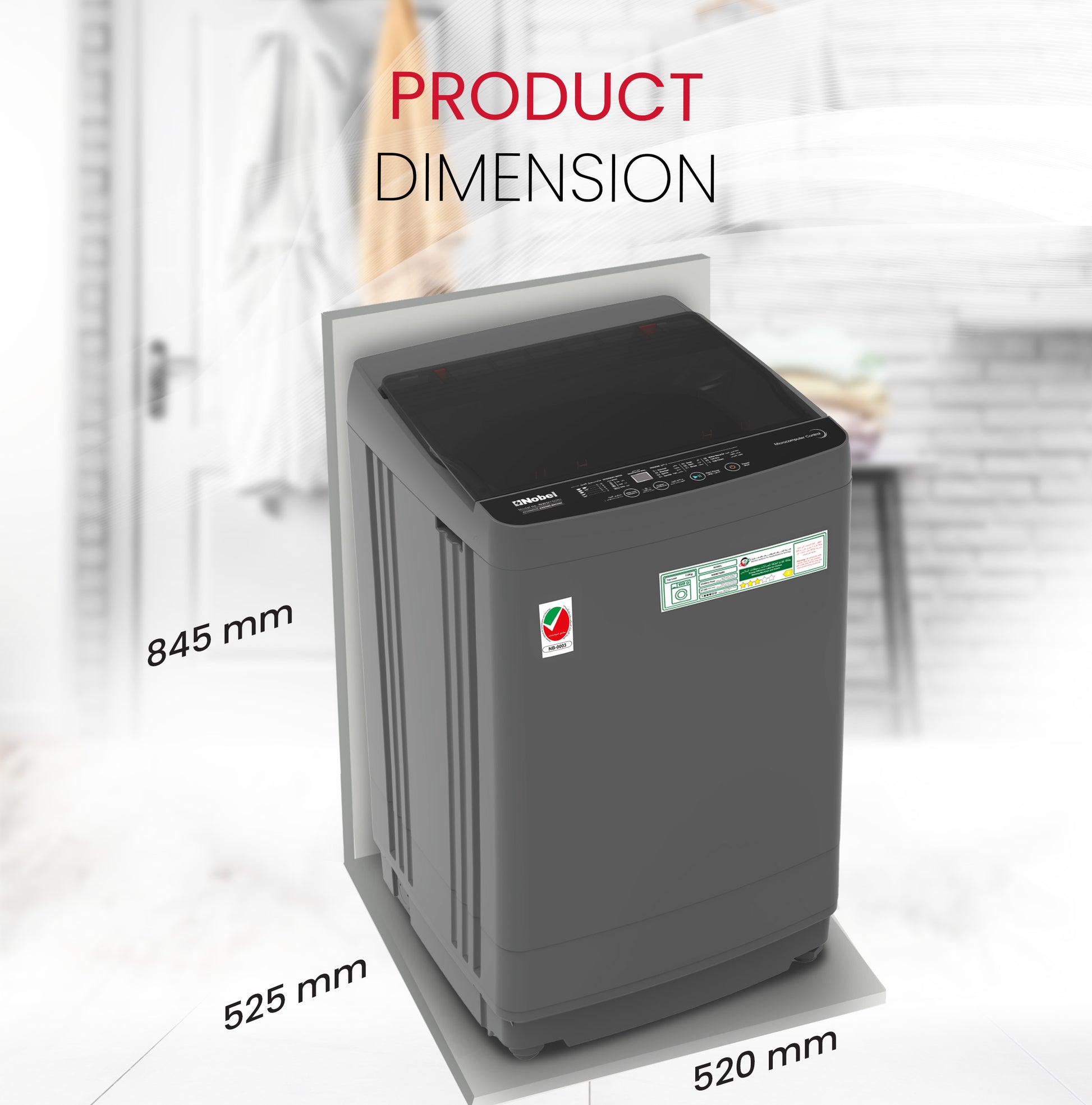 Top load washing machine 7 KG Capacity, Electronic Control, 12 Wash Programs - NWM750RI-7