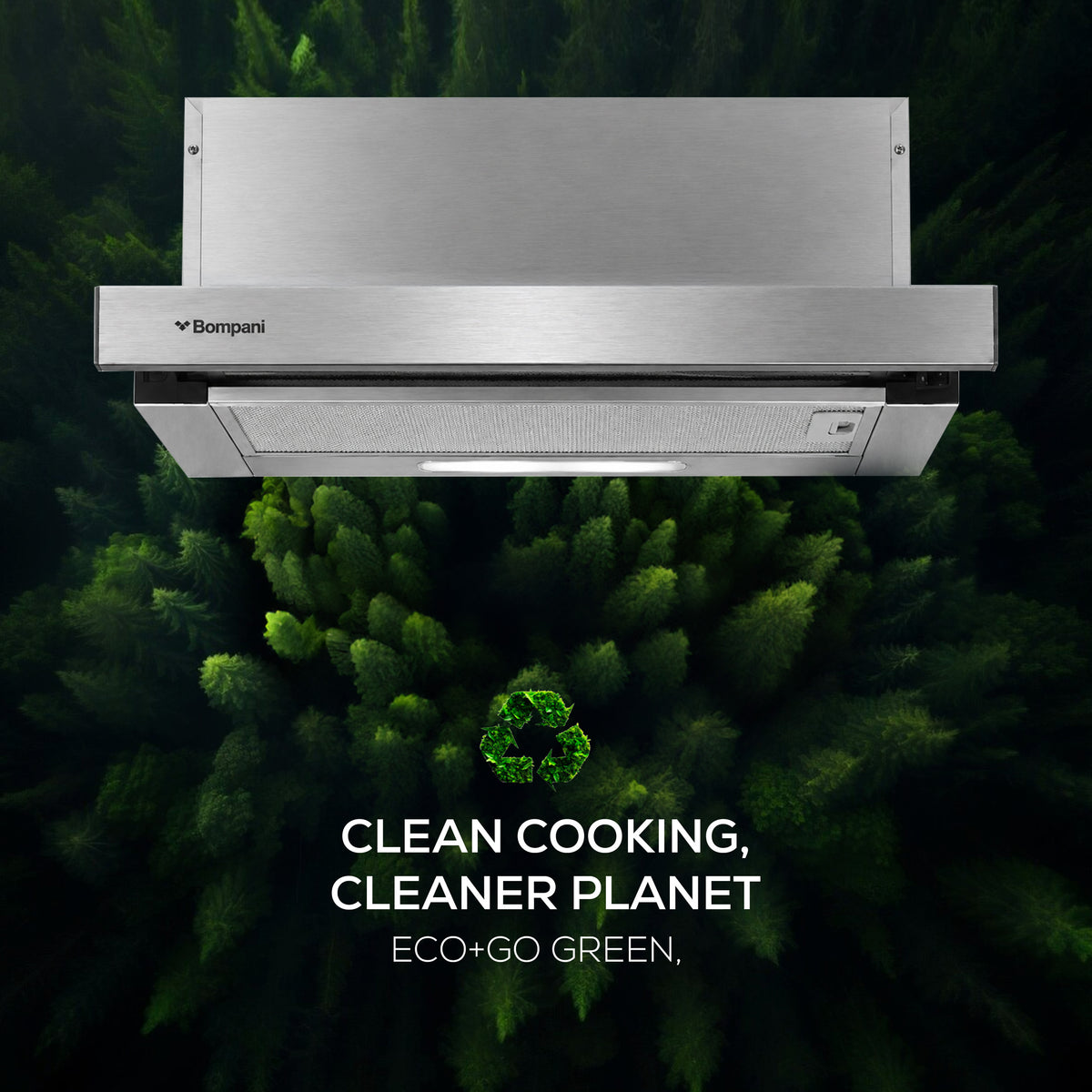 Bompani Builtin Hoods Stainless Steel 60Cm Slide Out Aluminium & Charcoal Filter BOCP603E-8