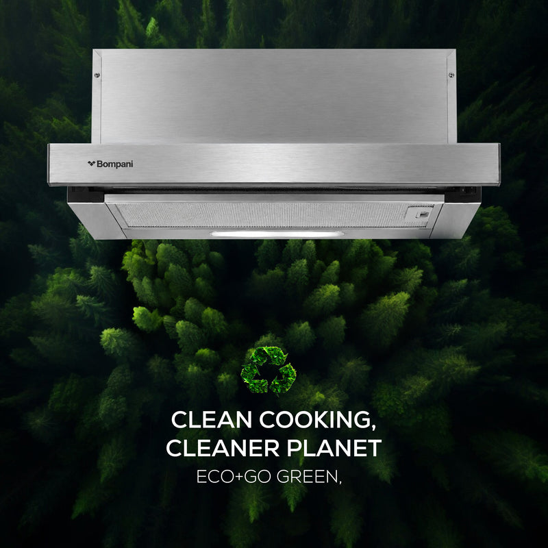 Bompani Builtin Hoods Stainless Steel 60Cm Slide Out Aluminium & Charcoal Filter BOCP603E-8