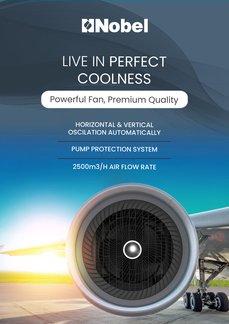 Air Cooler 80 Ltrs Water Tank, Mechanical Typhoon Cooling, Automatic Oscillation, and Powerful 250W Performance - NAC1111B-7