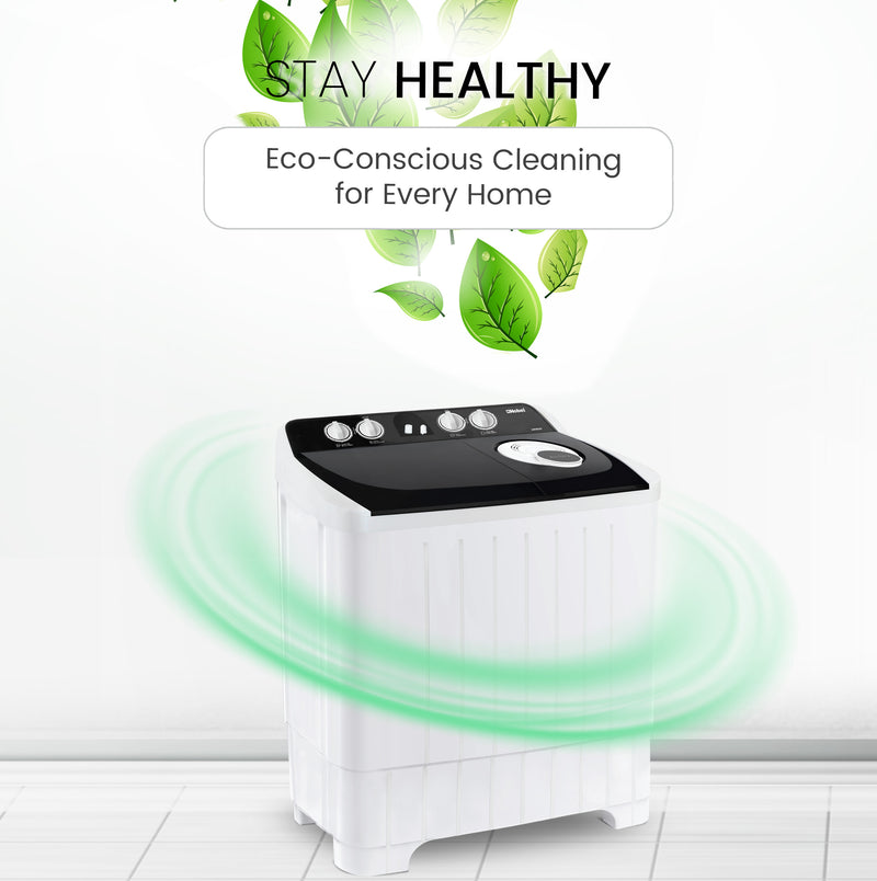 Semi-Automatic Twin Tub Washing Machine 7.0Kg Wash /5.5Kg Spin Capacity Efficient Washer - NWM800-7