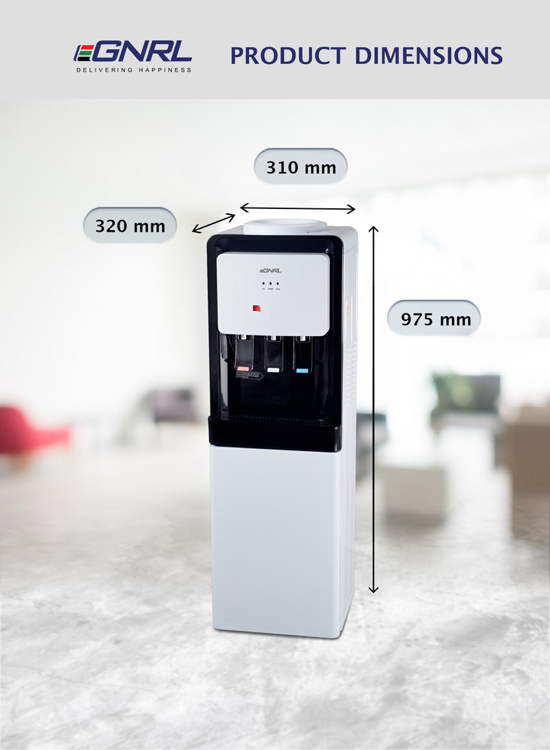 EGNRL EGWD1715 3-Taps Free Standing Water Dispenser, R134a, Equipped with Hot, Ambient and Cold Temperature, and Storage Cabinet, Child Safety Lock |Best for Home Kitchen & Office| White-4