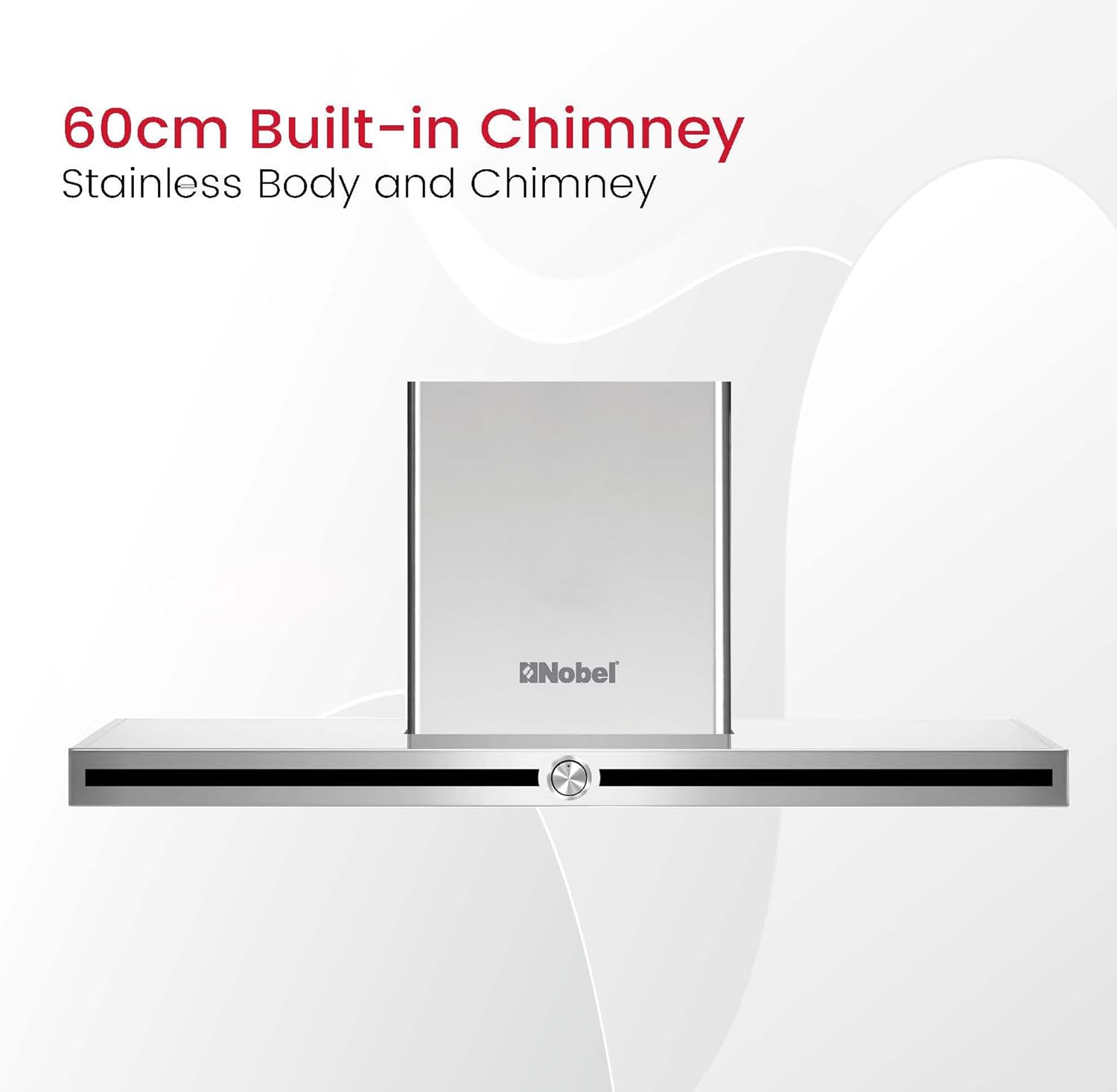 Nobel Builtin Chimney Stainless Steel 60Cm 2 Led Lights Carbon Filter NBI8652CH-4