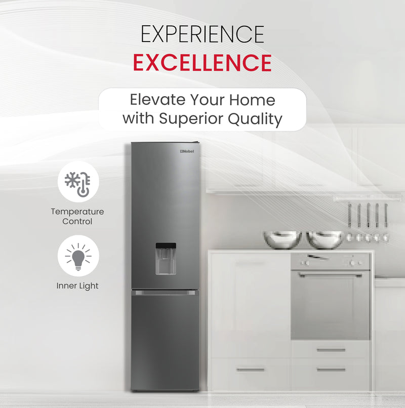 Bottom Mounted Refrigerator 276L Gross / 248L Net Capacity, Inverter, Water Dispenser, NoFrost, Recessed Handle - NBF400-8