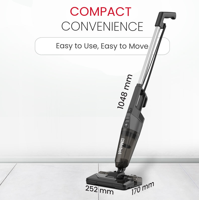 Nobel 2 in 1 Handheld Stick Vacuum Cleaner, Lightweight, Powerful Suction 600W 18 kPa Vacuum, 18 L/s Airflow, 20% Max Efficiency with Hepa Filter & 0.6L Dust Tank Capacity NVC19T Back-8