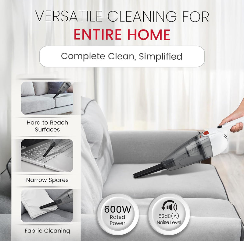 Nobel 2-in-1 600W Upright & Handheld Vacuum Cleaner Strong Suction, 750ml Dust Capacity, Low Noise, 4m Cord, Lightweight Design – NVC21-4