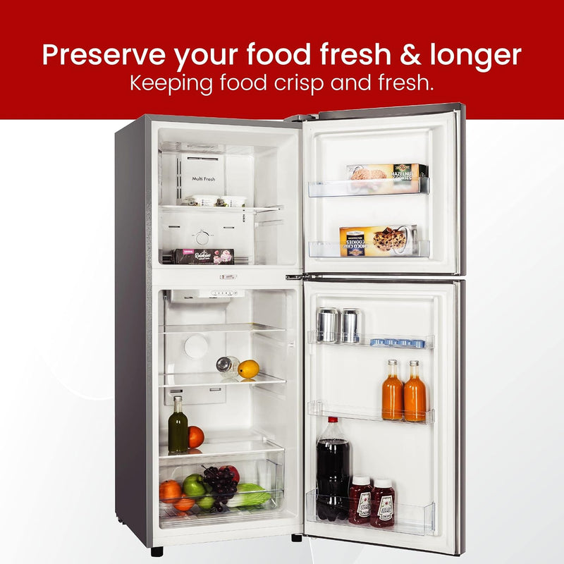 280L Gross / 196L Net, No frost Double Door Refrigerator, Vegetable Crisper Bottle Rack - NR280NF-8