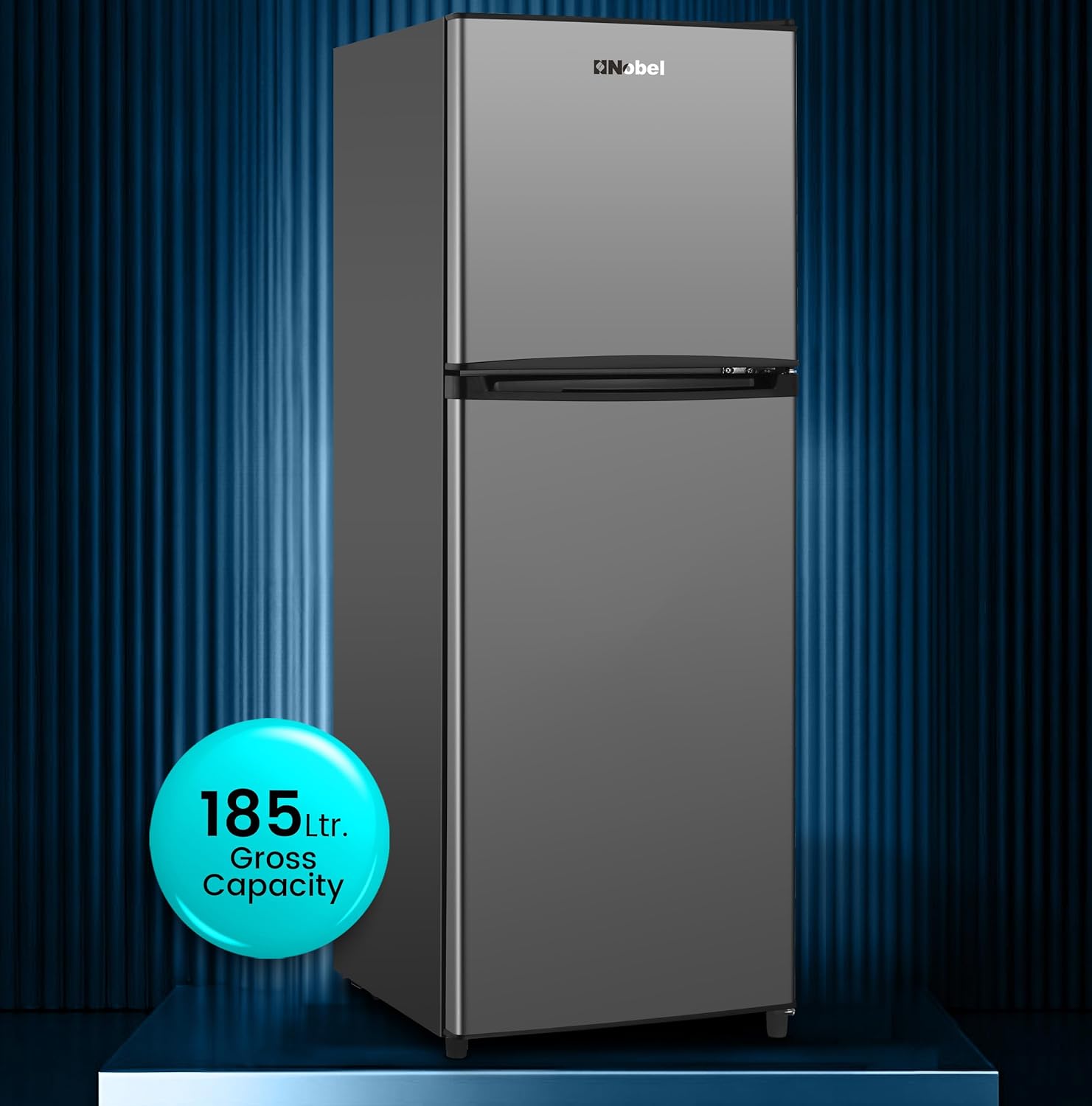 Double Door Refrigerator, 185L Gross / 128L Net Capacity, Defrost, Recessed Handle – NR185E