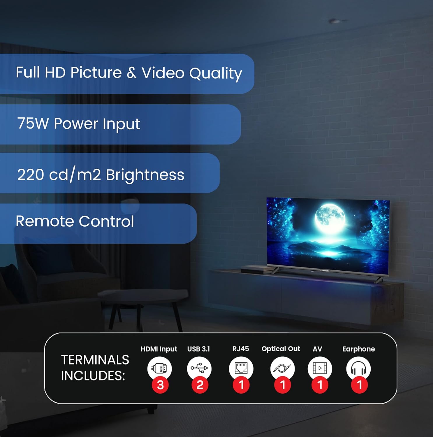 Nobel 43 Inch Smart TV Full HD – Powered by VIDAA OS, Netflix & YouTube Certified - NTV43VIDS Diamond Series-7