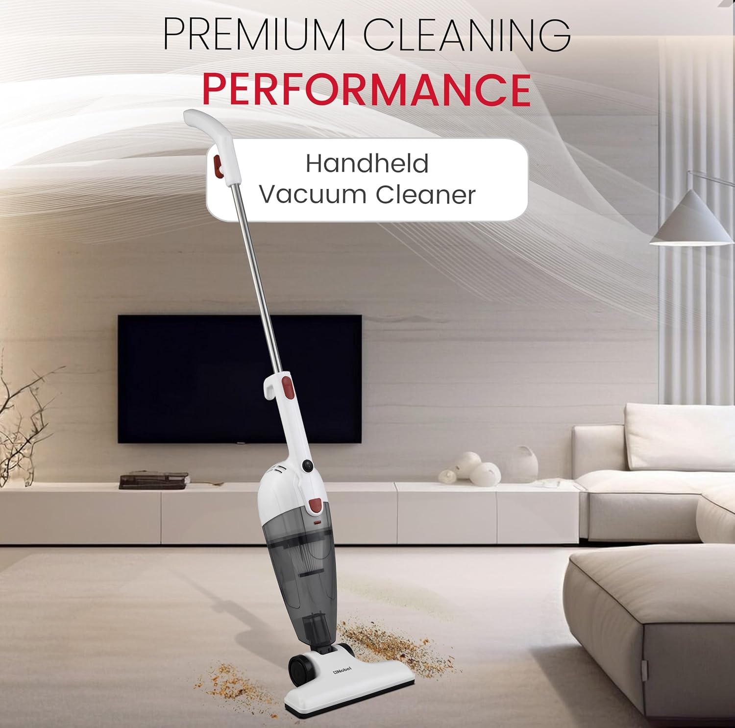 Nobel 2-in-1 600W Upright & Handheld Vacuum Cleaner Strong Suction, 750ml Dust Capacity, Low Noise, 4m Cord, Lightweight Design – NVC21-2