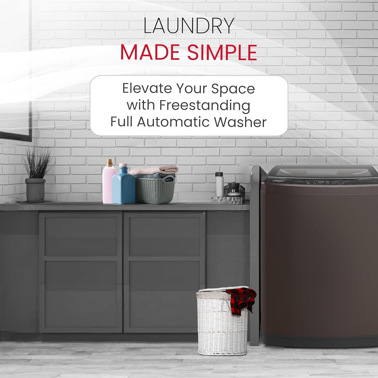 Nobel Washing Machine 10kg Capacity, Electronic Control, LED Display, 6 Programs NWM1150 Silver-5