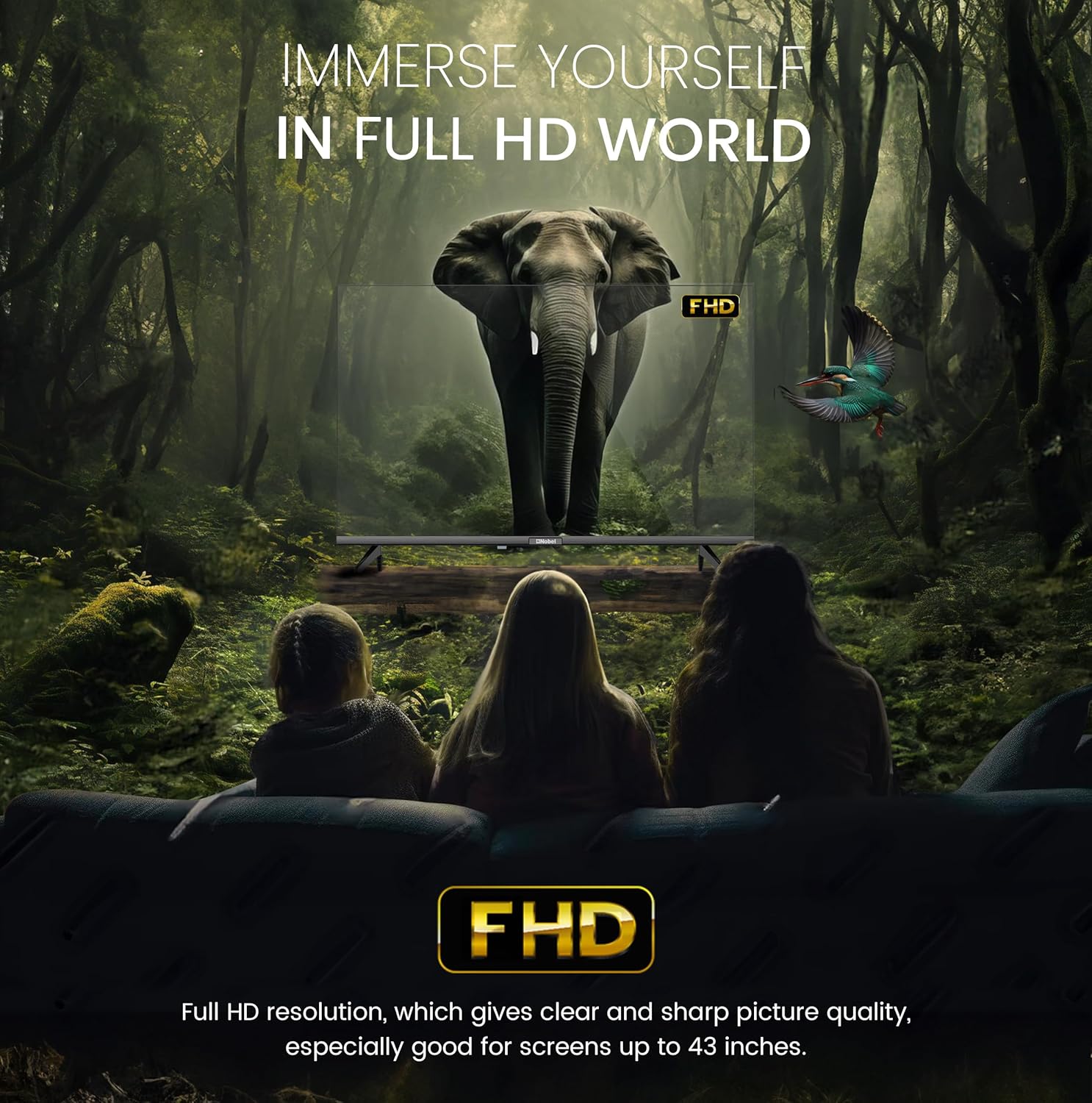 Nobel 43 Inch Smart TV Full HD – Powered by VIDAA OS, Netflix & YouTube Certified - NTV43VIDS Diamond Series-6