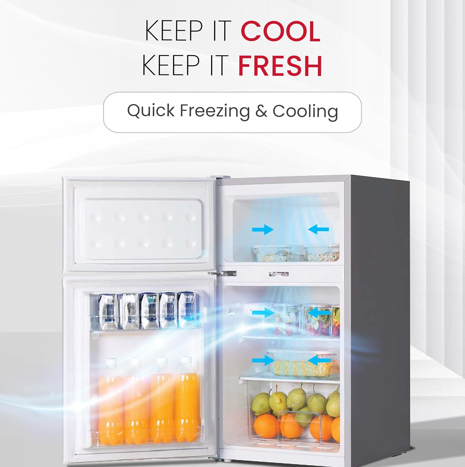 120L Gross / 95L Net, Double Door Refrigerator, Defrost, R600a Refrigerant, Temperature Control - NR120S