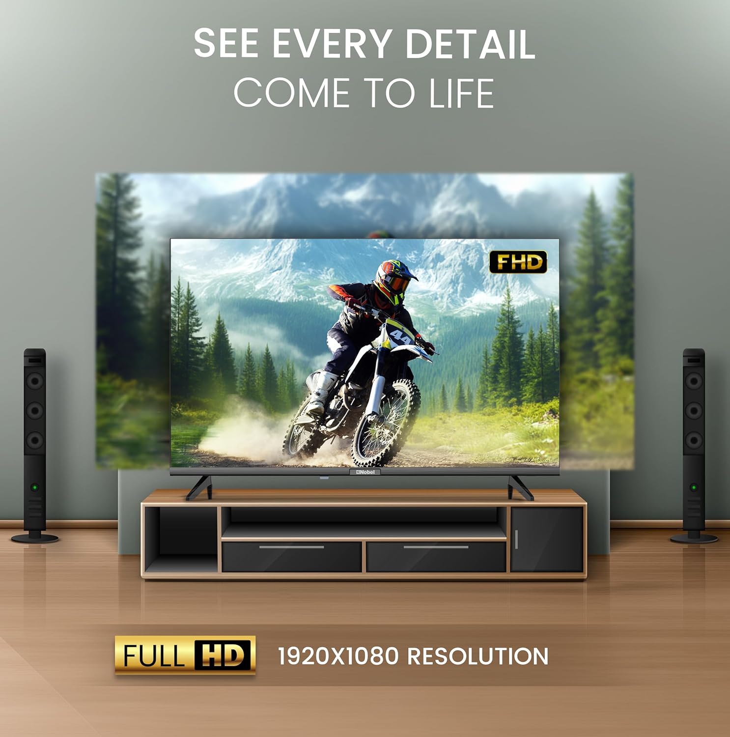 Nobel 43 Inch Smart TV Full HD – Powered by VIDAA OS, Netflix & YouTube Certified - NTV43VIDS Diamond Series-5