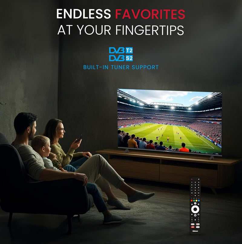 Nobel 55-Inch 4K UHD Google TV Smart TV, Dolby Sound & Voice Control, Android 14, Netflix YouTube Prime, Wi-Fi & Bluetooth Connectivity – UHD55G-3