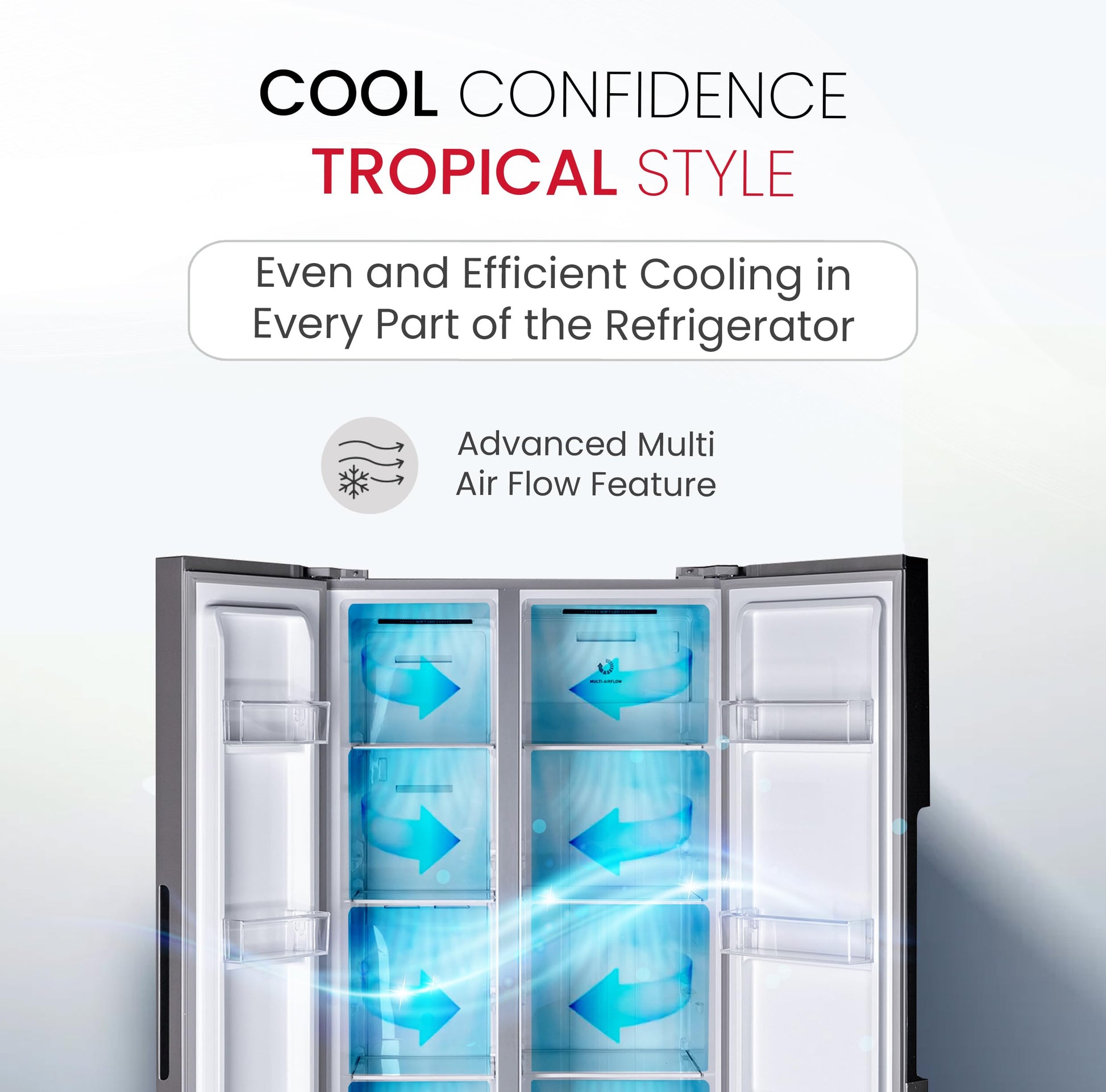 Nobel Side by Side Refrigerator 518 Ltr, Inverter Technology, LED Display, R600a Refrigerant - Inside LED Light, Condenser, Removable Gasket - Adjustable Legs NR700D Silver-5