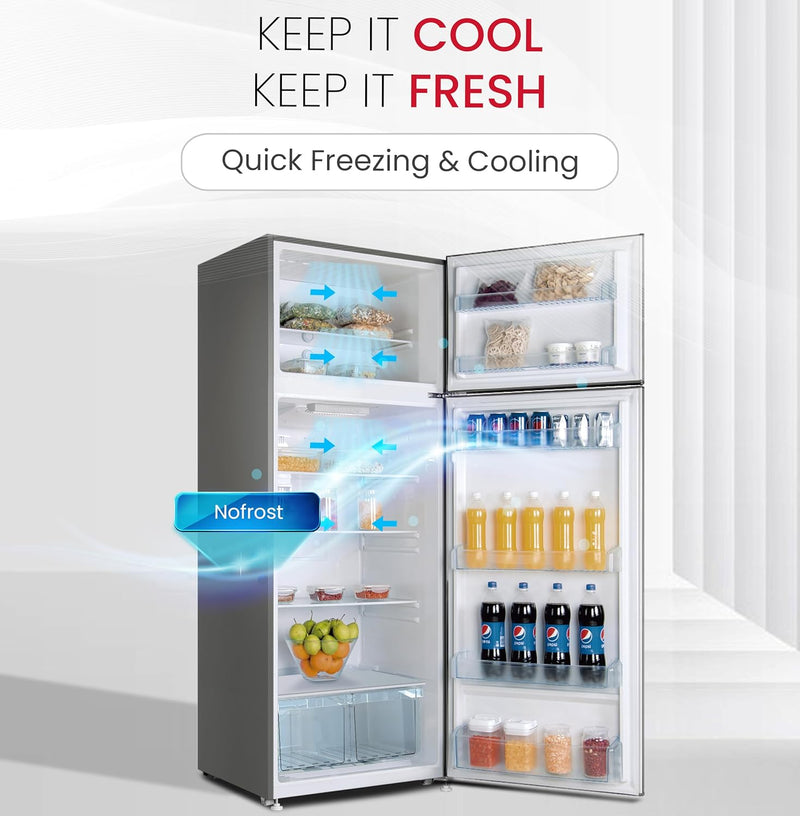 550L Gross / 466 Net Capacity Double Door Refrigerator, No Frost, Multi-flow Feature, Inverter Motor, Energy-efficient Cooling, NR550NF-3