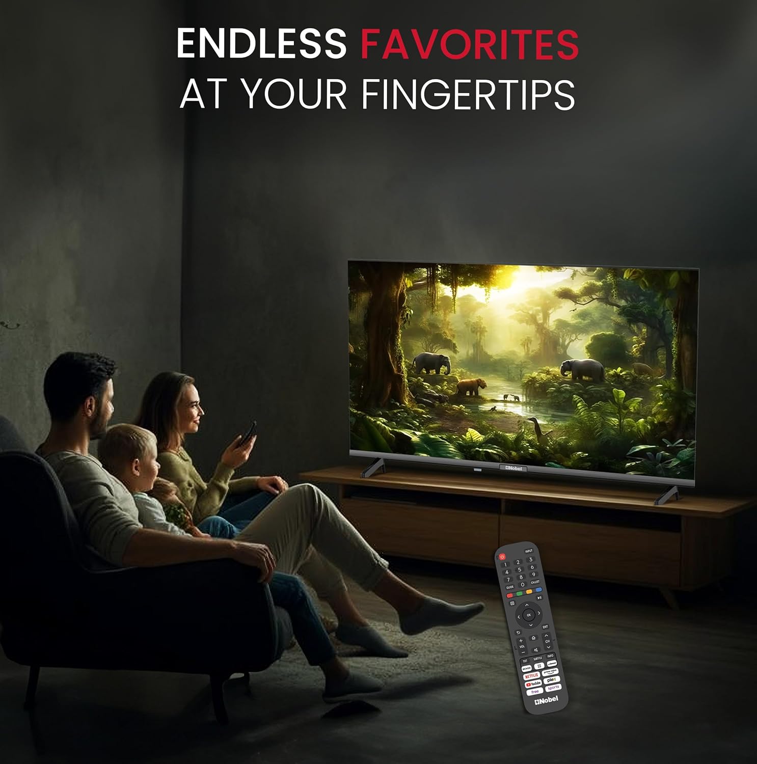 Nobel 43 Inch Smart TV Full HD – Powered by VIDAA OS, Netflix & YouTube Certified - NTV43VIDS Diamond Series-3