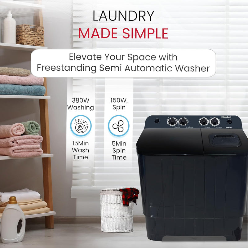 Semi Automatic Washing Machine, 8 Kg Wash Capacity 5.5 Kg Spin Capacity – NWM8502-5