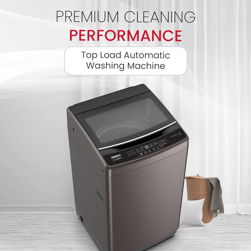 Nobel Washing Machine 10kg Capacity, Electronic Control, LED Display, 6 Programs NWM1150 Silver-2
