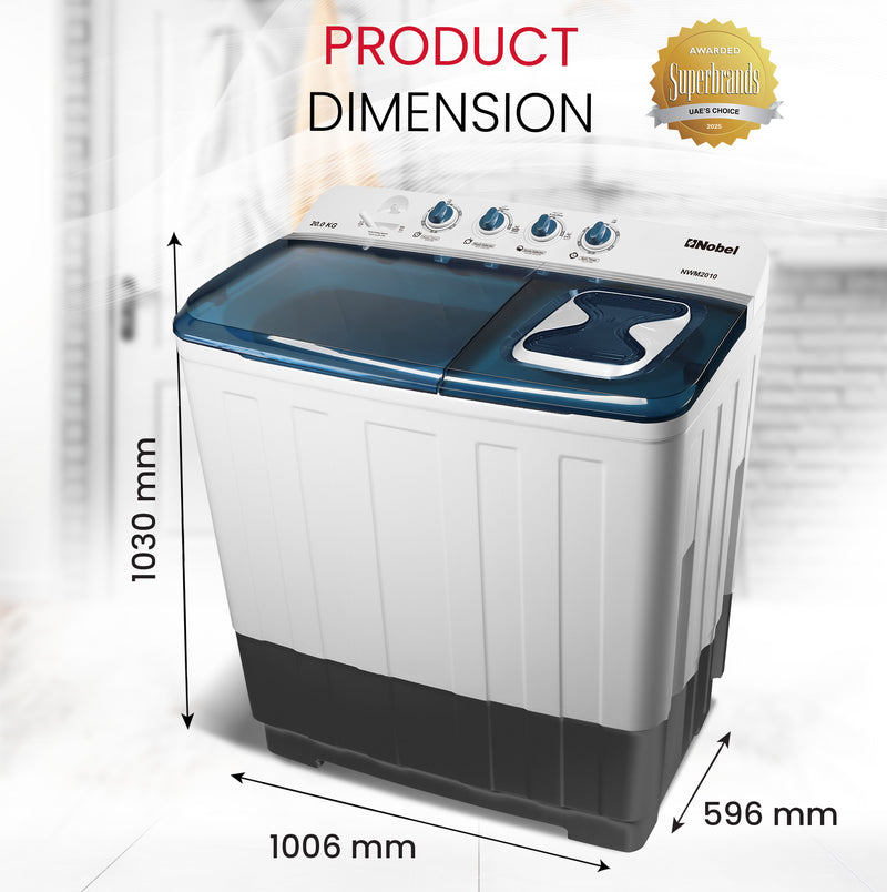 Semi Auto Twin Tub Washing machine 20 Kgs - NWM2010-8