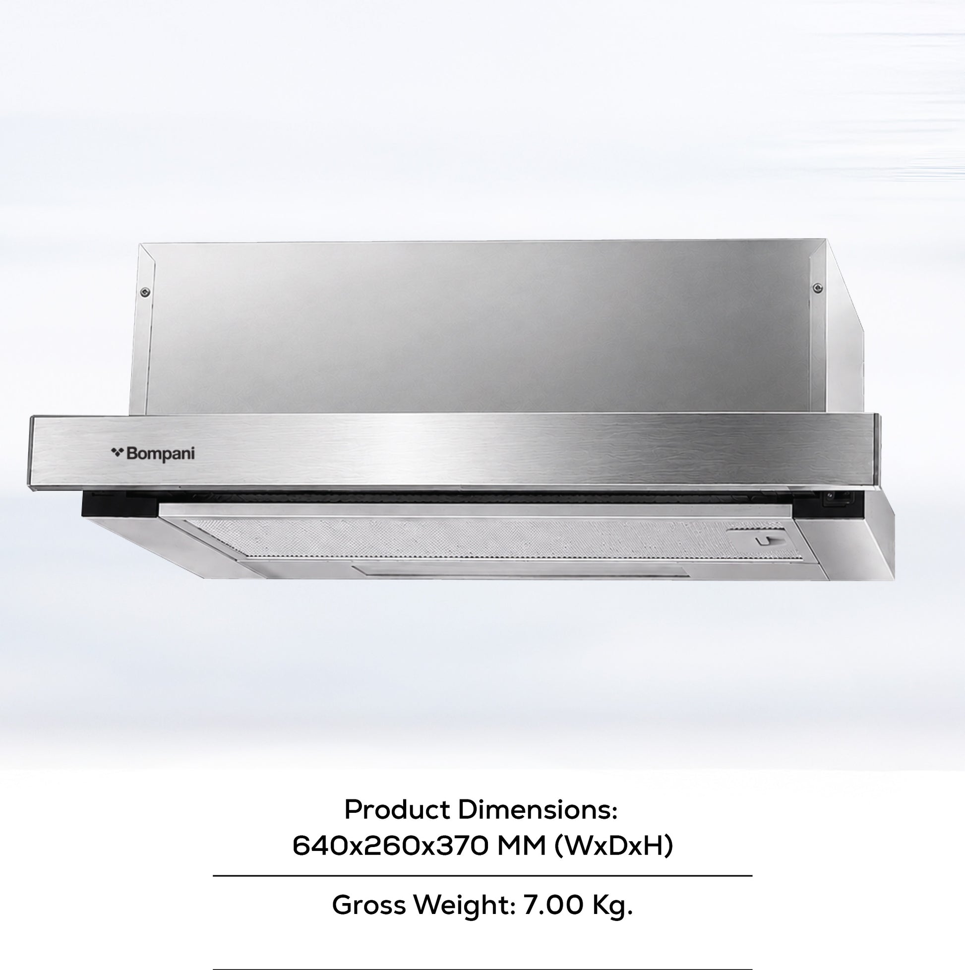 Bompani Builtin Hoods Stainless Steel 60Cm Slide Out Aluminium & Charcoal Filter BOCP603E-9