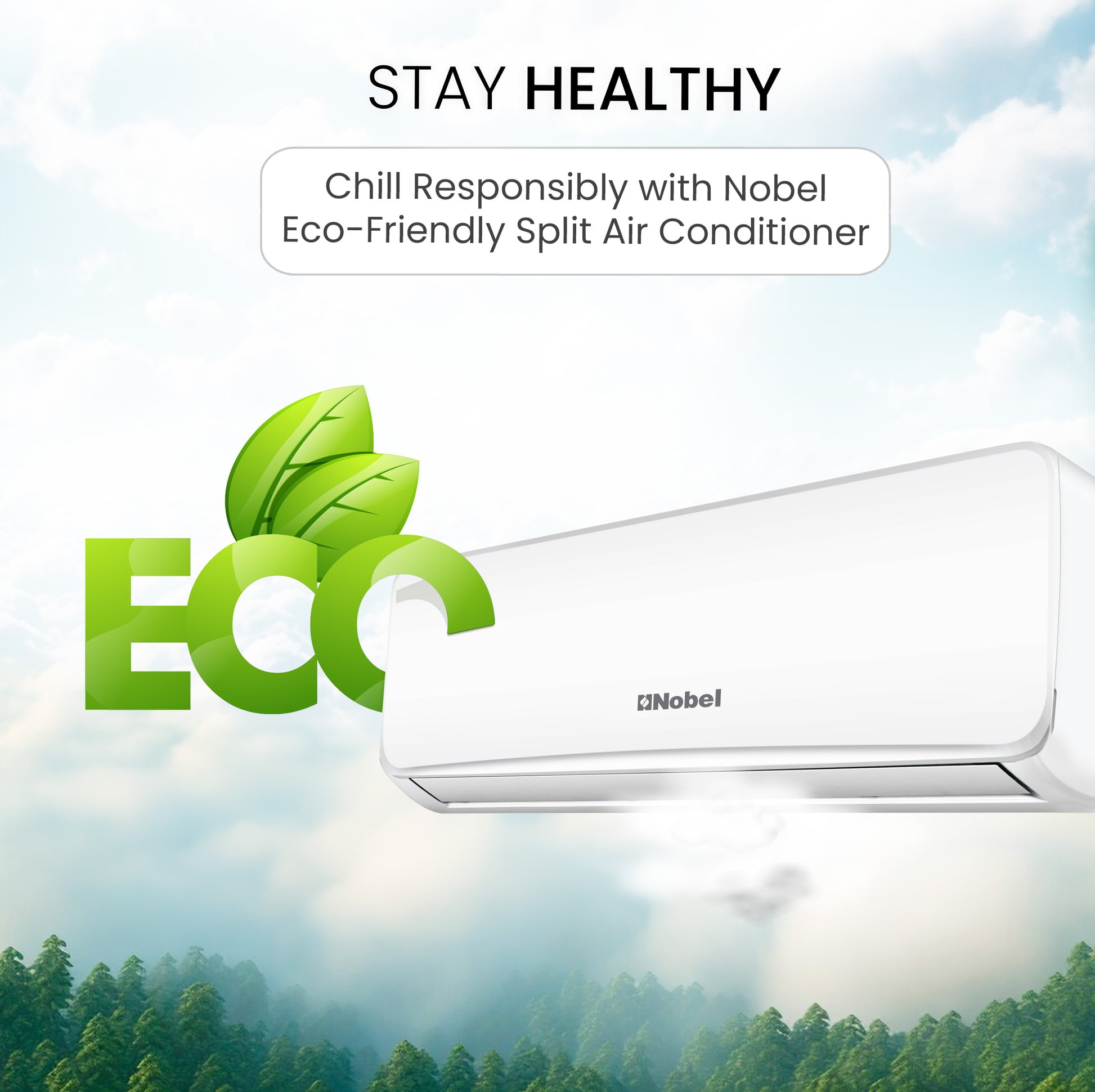 18,000 BTU Inverter Split AC with Gold Fin Tech, 4-Way Airflow, R410A Refrigerant - NSAC18VTL-8