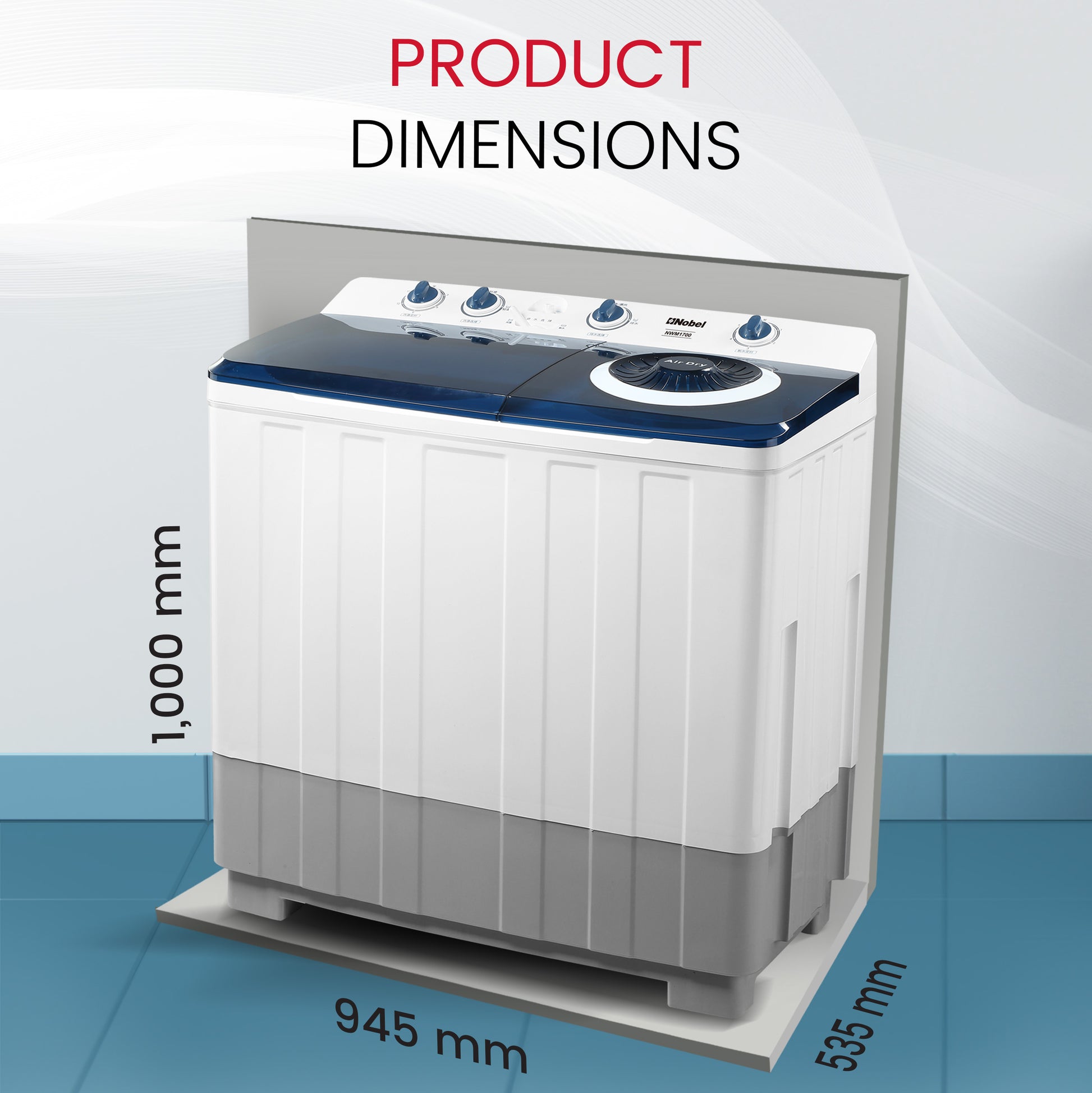 Top Load Washing Machine 15 KG - NWM1700-8
