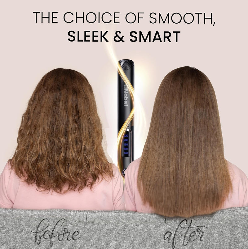 Nobel Hair Straightener With PTC Heating Plate 5 Temperature Control Levels LED Indicator Fast Heat - NHS450 Black-4
