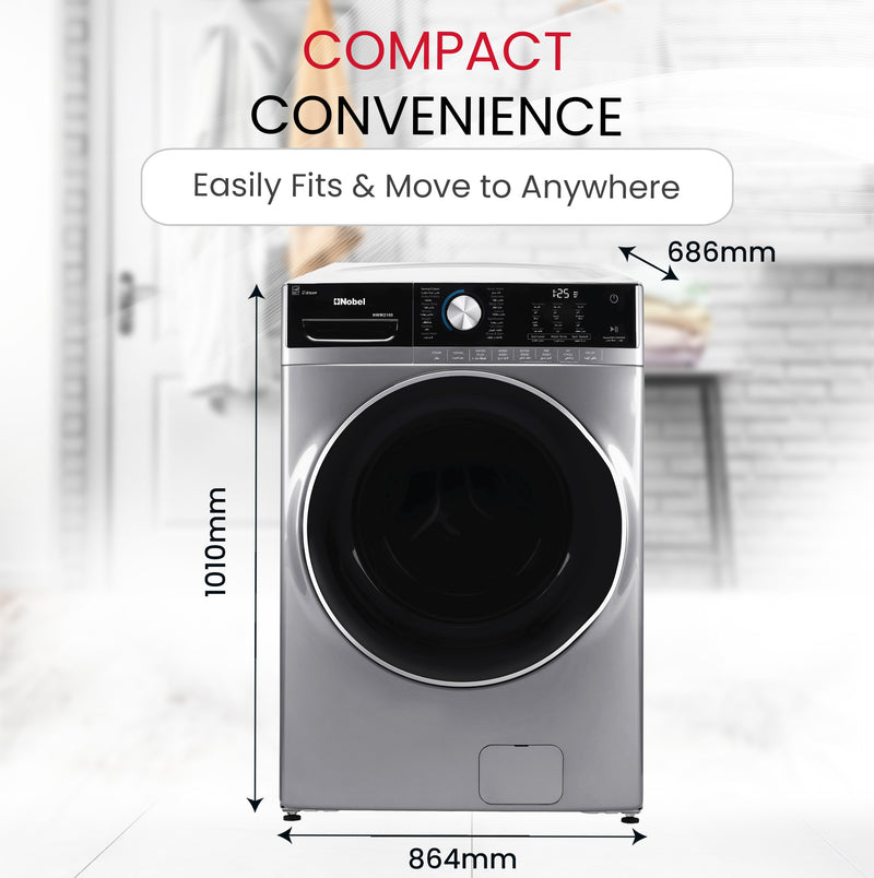 Front Load Washing Machine 21Kg, 14 Wash Programs, Automatic Load Sensor - NWM2100-9