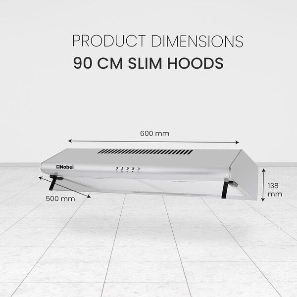 Nobel 90 cm Built-in Hoods Push Button, 3 Speeds NCH90ST-9