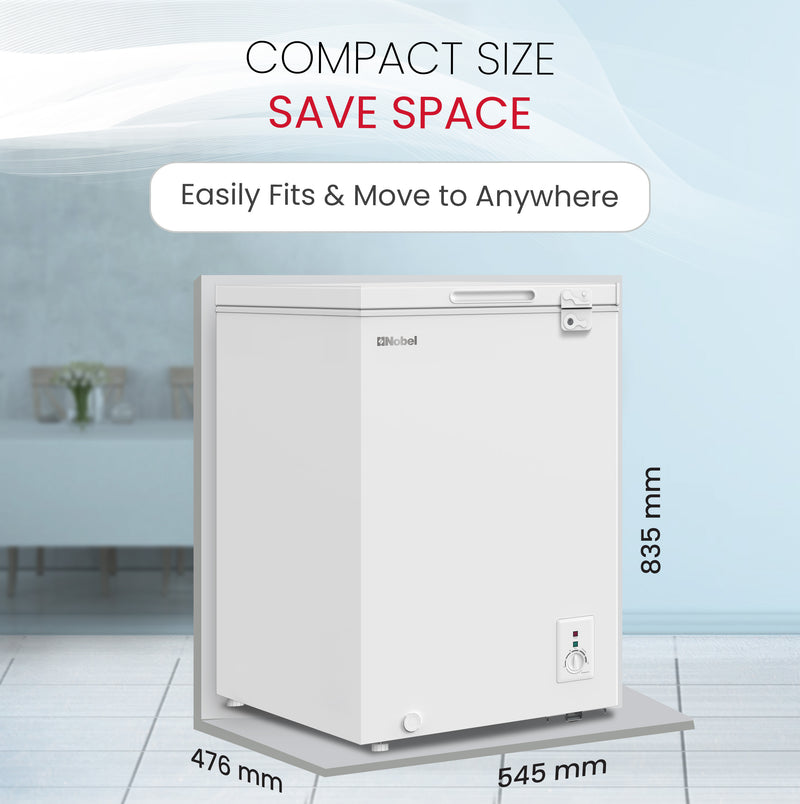 Single Door Chest Freezer 140Ltr Gross /99Ltr Net Capacity , R600a Refrigerant - NCF145-9