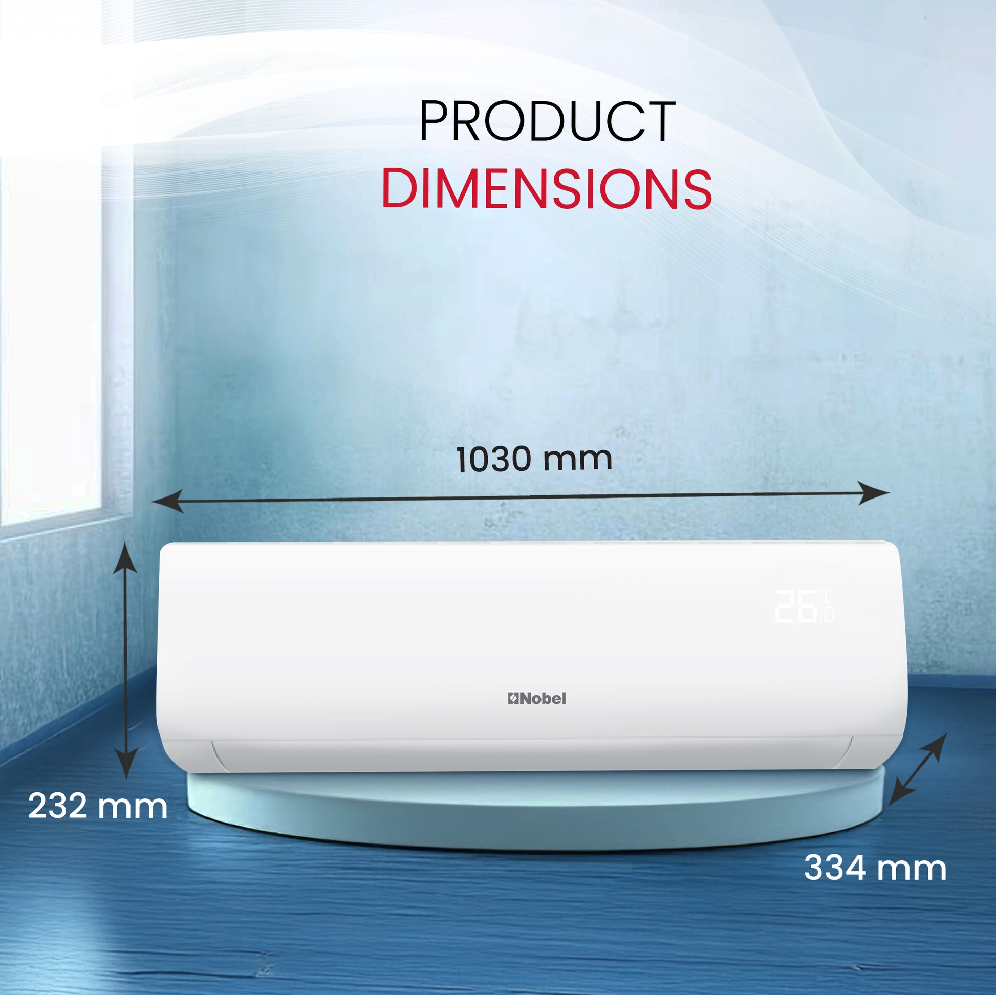 Air Conditioner 18,000 BTU Cooling Only Rotary Compressor, R410A Refrigerant, Gold Fin, 2500W - NSAC18TN-9