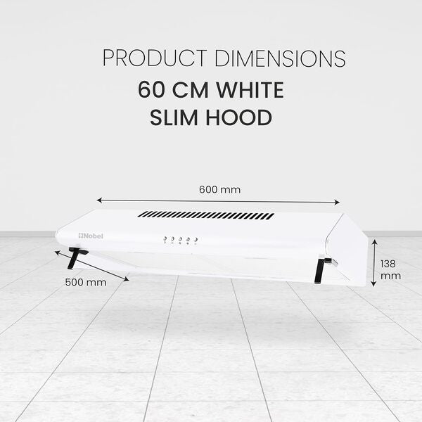 Nobel 60 cm Built-in Hoods Push Button, 3 Speeds NCH60W-9