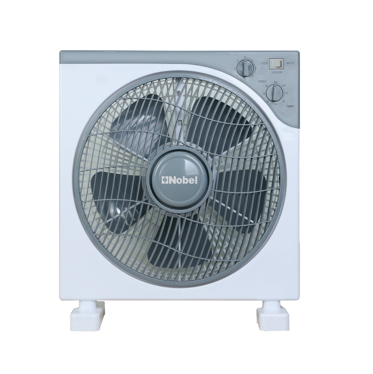 Nobel 12" Blade Box Fan, 3 Speed, Oscillation, Copper Motor, 5 Polypropylene Blade, 60-Minute Timer, Strong Airflow, Quiet Operation, 1200 RPM, 60W NBF12 White-8