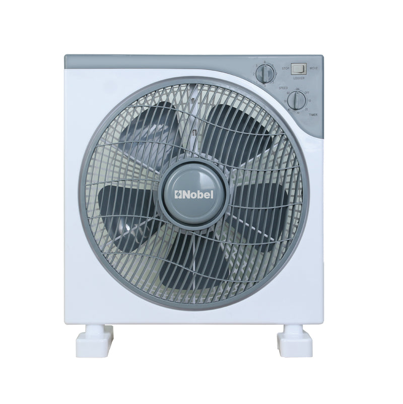 Nobel 12" Blade Box Fan, 3 Speed, Oscillation, Copper Motor, 5 Polypropylene Blade, 60-Minute Timer, Strong Airflow, Quiet Operation, 1200 RPM, 60W NBF12 White-8