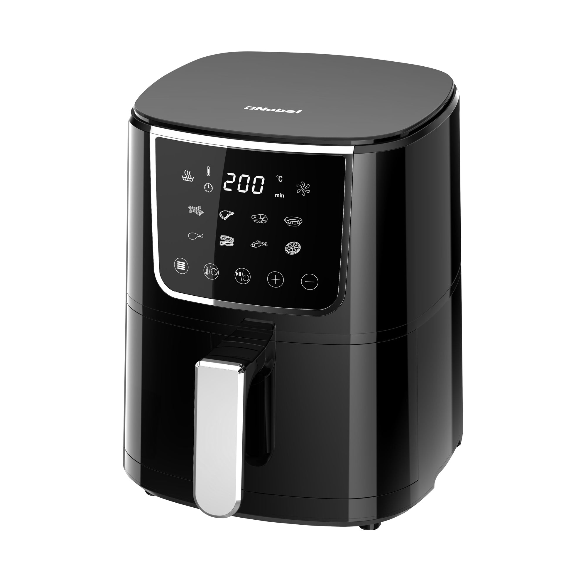 Nobel Air Fryer 4L Capacity, Multifunctional Fryer with Delay Function, Overheat Prevention, Digital Touch, 8 Preset Programs, High-Speed Air Circulation, Non-Stick (1400W) NAF600 Black-7
