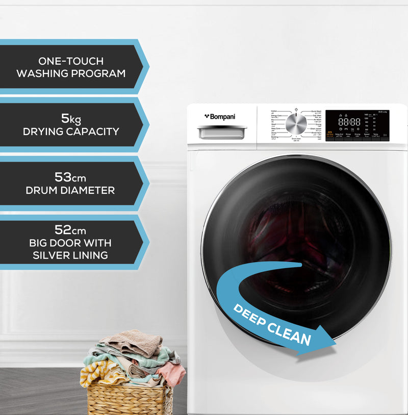 Washer/Dryer White 8 Kg/ 5 Kg 1400Rpm Stainless Steel Drum - BO5289N-4