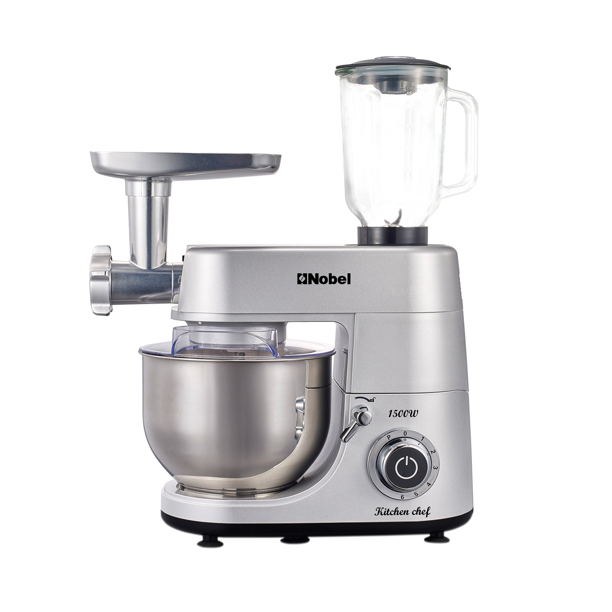 Nobel 3 in 1 Food Processor Multifunctional Stand Mixer with 7.0 L Stainless Steel Bowl & 1.5L Juicer Blender with 6 Speeds For A Variety Of Mixing Tasks NBM100S Silver-10