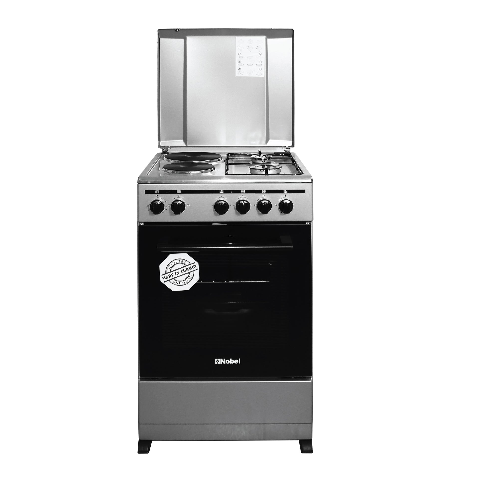 50 x 50 Electric & Gas Cooker, 2 Gas Burner, 2 Hot Plate, Electric Grill & Electric, Manual Ignition, Made In Turkey - NGC5200S