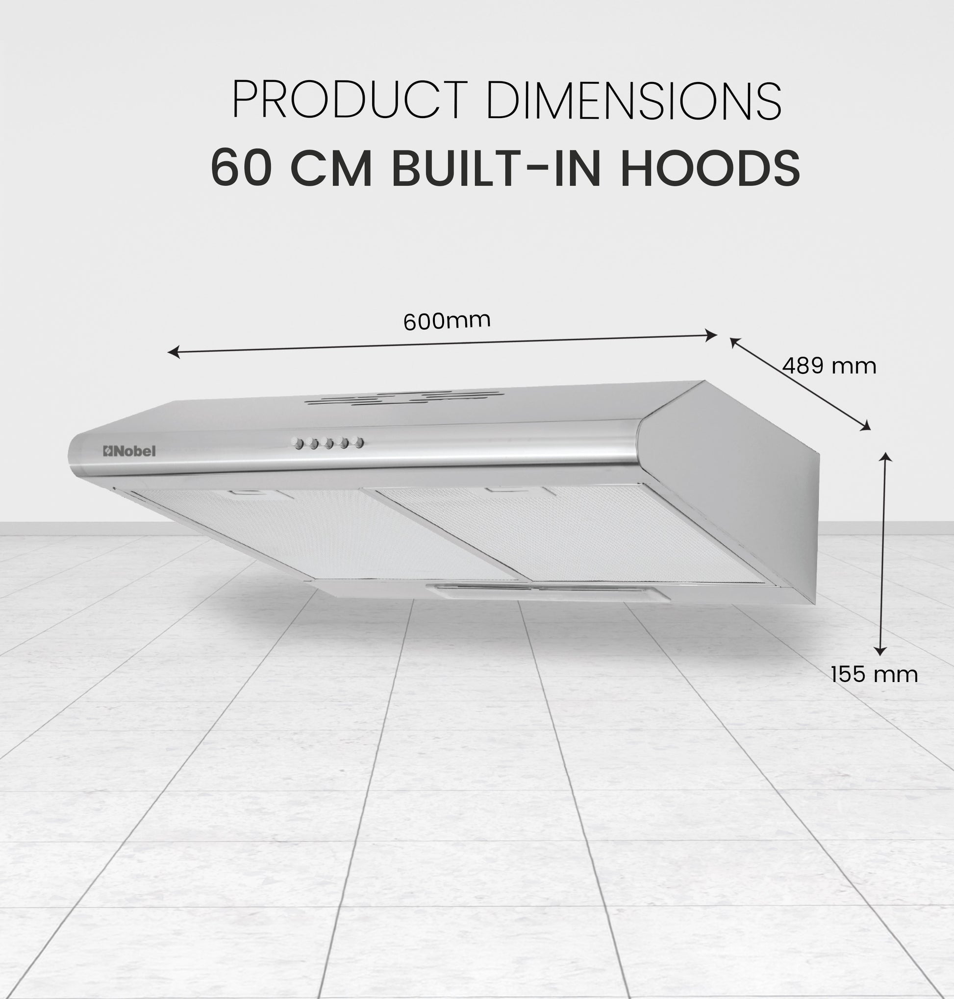 NOBEL Builtin - Hoods Stainless Steel 60cm NBI7501CHSS-9