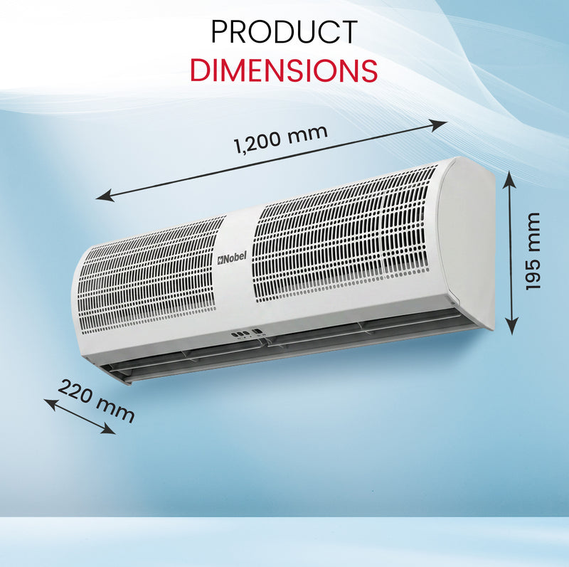 Nobel Air Curtains, Door Sensor, Quiet Turbo Fan, 2 Speeds, High Air Volume, Energy Efficient NAC1225 Grey-8