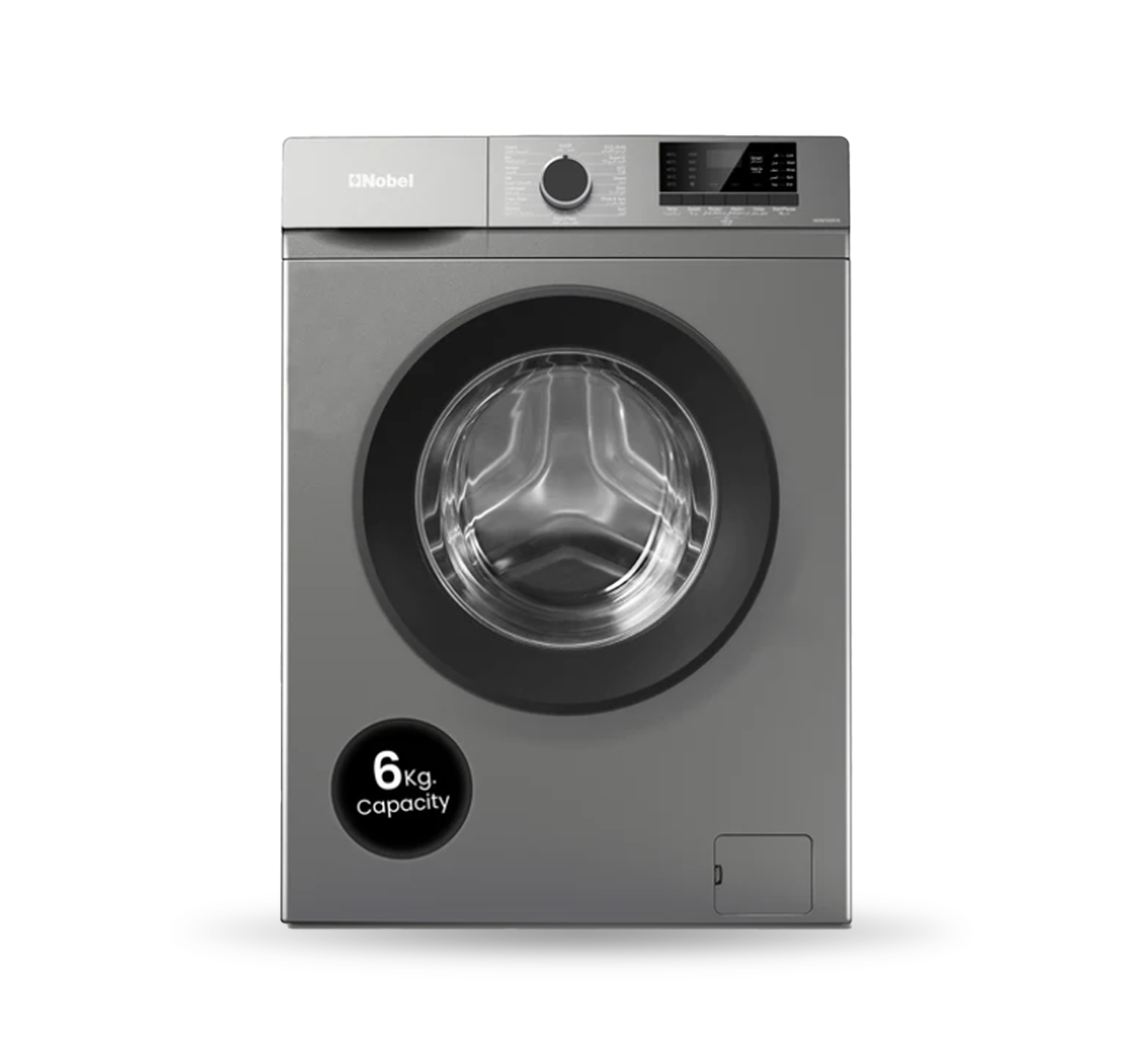 Nobel Dark Silver Front Load Washer: 6 Kg Capacity, 1000 RPM - NWM760RHS-1
