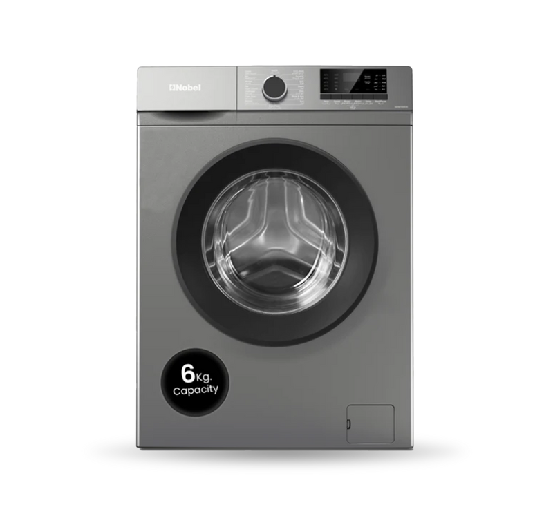 Nobel Dark Silver Front Load Washer: 6 Kg Capacity, 1000 RPM - NWM760RHS-1