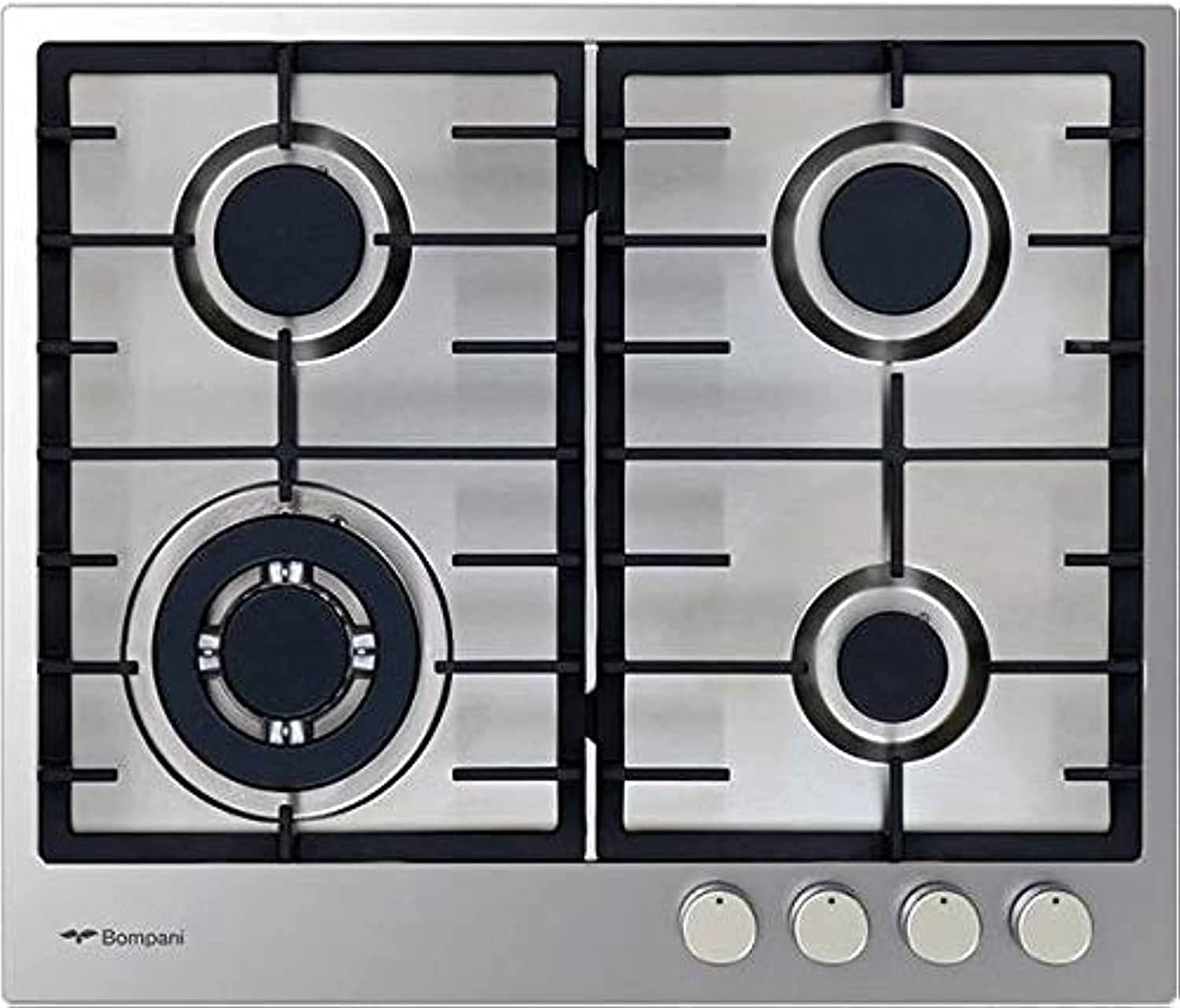 Bompani Gas Hobs Stainless Steel 60Cm 4 Gas Burners Auto Ignition Cast Iron Grids BO213MKL-1