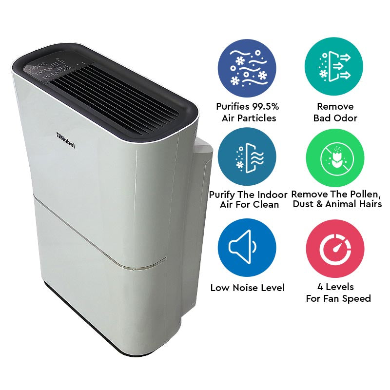 Nobel Air Purifier White 3 Filters 4 Speed Led Indicator NAP400-2