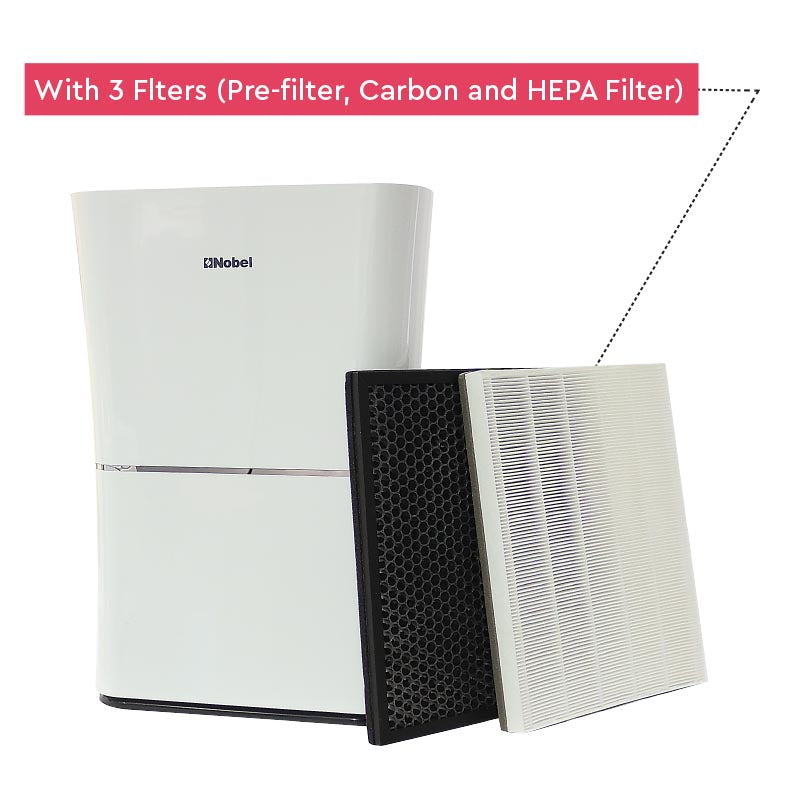 Nobel Air Purifier White 3 Filters 4 Speed Led Indicator NAP400-6