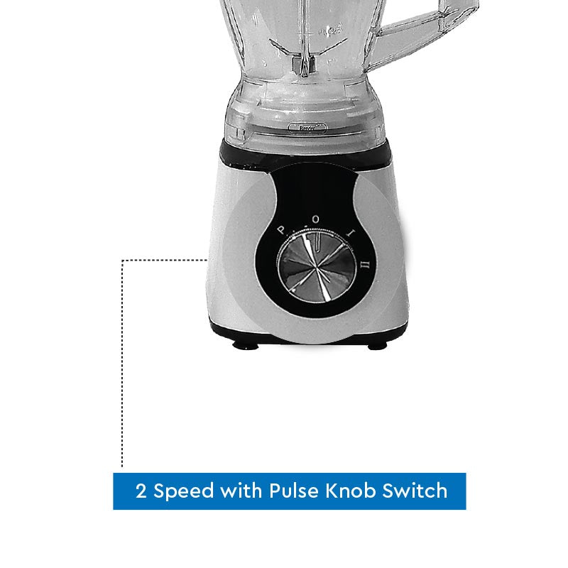 NOBEL Blender White 1.5 Litres 300W 2 Speed - Pulse Grinder  NB303E-5